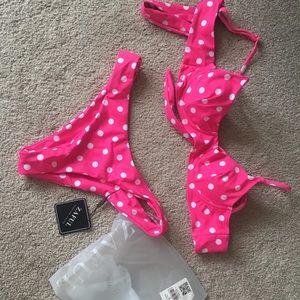 Zaful pink polka dot bikini